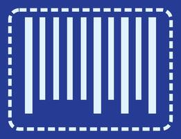 A barcode icon on a blue background vector