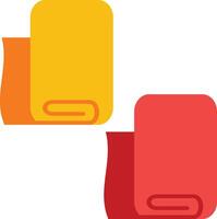 Two red and yellow towels on a white background vector