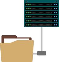 File server with folder and server vector