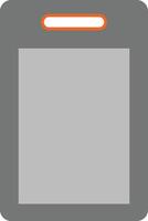 A gray and orange square with a light bulb vector
