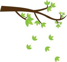 A tree branch with leaves falling from it vector
