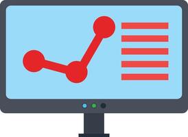 A monitor with a graph on it vector