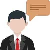 A man in a suit and tie is talking to a speech bubble vector