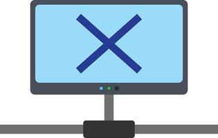 A computer monitor with an x on it vector