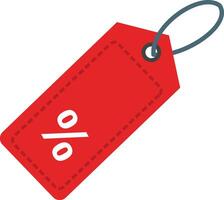 A red price tag with a percentage sign vector