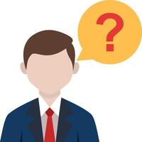 Man with question mark illustration vector