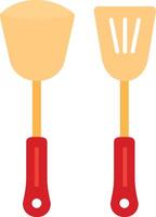 Two spatulas with handles on a white background vector