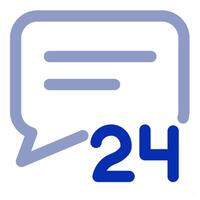 24x7 Message service icon concept vector
