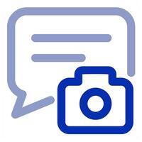 Camera Message and camera icon concept vector