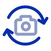 Camera and image icon vector