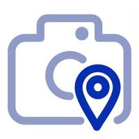 Camera Location and pin icon concept vector