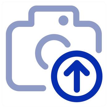 cámara subir icono vector