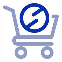 Cart Prohibited and ban icon vector