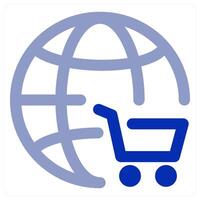 Global Cart and shopping concept icon vector