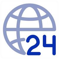 24x7 Global and connection vector