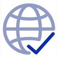 Approve Global and connection concept icon vector