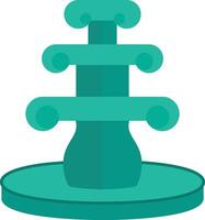 A green fountain with three tiers on top vector