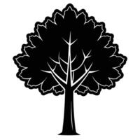 Silhouette Tree Illustration With Bold Outline And Distinct Shape vector