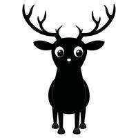 Cute Black Deer Cartoon Illustration Animal Icon Graphic Simple Design vector