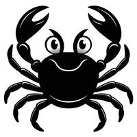 Cartoon Crab Black And White Illustration Seafood Character Mascot Graphic vector
