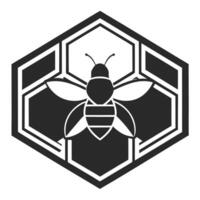 Honeycomb With Bee Minimalist Graphic Illustration For Branding And Design vector