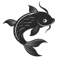 Koi Fish Illustration Asian Carp Oriental Style Graphic Design Element For Print vector