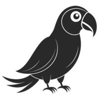 Silhouette Of A Parrot Simple And Elegant Isolated On White Background vector