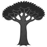 Stylized Black And Gray Tree Illustration For Nature Backgrounds And Graphic Design Projects vector