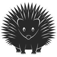 Minimalistic Hedgehog Illustration In Black And White For Graphic Design Projects vector