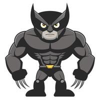Cartoon Superhero Wolverine Character Isolated On White Background Illustration vector