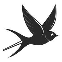Stylized Swallow Bird Silhouette Isolated On White Background Illustration Design vector