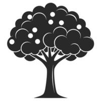 Minimalist Fruit Tree Illustration Simple Black And White Orchard Design vector