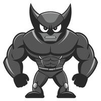 Cartoon Superhero Character With Horns And Muscular Build Illustration Design vector