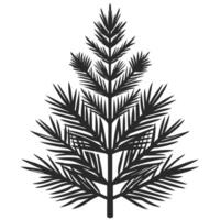 Isolated Monochrome Illustration Of A Pine Tree Silhouette On A White Background vector