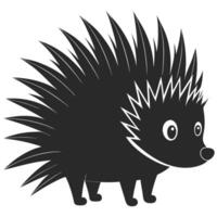 Cute Hedgehog Character Silhouette Illustration Design For Kids And Graphic Art vector