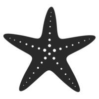Minimalistic Silhouette Of Starfish With Circular Markings Isolated On White Background vector