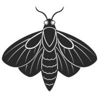 Minimalist Moth Illustration Black And White Insect Graphic Design Element vector