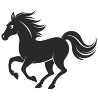 Black Horse Running Illustration Isolated On White Background Graphic Design vector