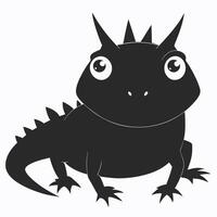 Cartoon Thorny Devil Lizard Illustration Isolated On White Background Design Element vector