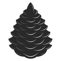 Pine Cone Illustration Isolated On White Background Simple Conifer Design vector