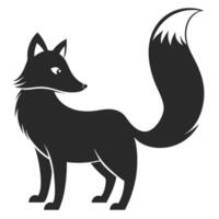 Silhouette Illustration Of A Fox With A Bushy Tail Standing Calmly vector