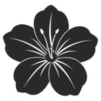 Simple Single Black Blossom Illustration For Design And Decoration Projects vector
