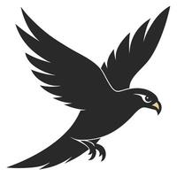 Silhouette Of A Powerful Hawk Flying Illustration For Graphic Designs vector