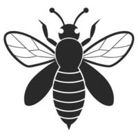 Black And White Simple Bee Icon Illustration Design Element Isolated vector