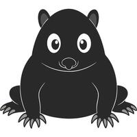 Cartoon Black Wombat Illustration With White Background Suitable For Childrens Content vector