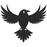 Minimalist Black Bird Icon With Open Wings Graphic Element Design vector