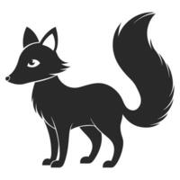 Elegant Silhouette Illustration Of A Fox Standing Against A White Background vector