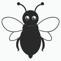 Simple Monochrome Bee Illustration Icon For Design Projects And Invitations vector