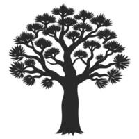 Illustration Of A Black Silhouette Tree With Spiky Foliage Design vector