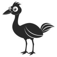 Cartoon Style Silhouette Illustration Of A Roadrunner Character Isolated On White vector